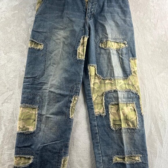 Denim Jeans Male 34 Indigo Distressed Selvedge Vintage Style 100% Cotton - Picture 3 of 8